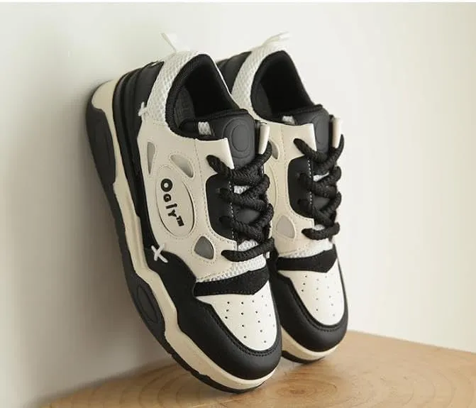 Women Platform Fashion Sneakers Low Top Lace-Up Comfortable Stylish Casual Walking Skateboard Shoes, Street Sneakers Size 5-8