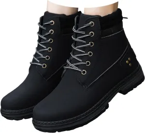 Women Work Hiking Boots Comfortable Waterproof Lace Up Lightweight Combat Boots High Top Short Ankle Boots Outdoor Camping