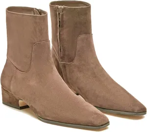 Women's Ankle Boots Square Toe Low Chunky Block Heel Booties Comfortable Short Boots Side Zipper Booties Shoes