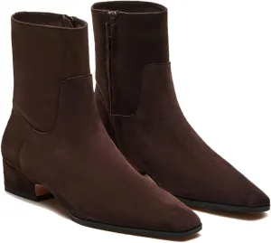Women's Ankle Boots Square Toe Low Chunky Block Heel Booties Comfortable Short Boots Side Zipper Booties Shoes