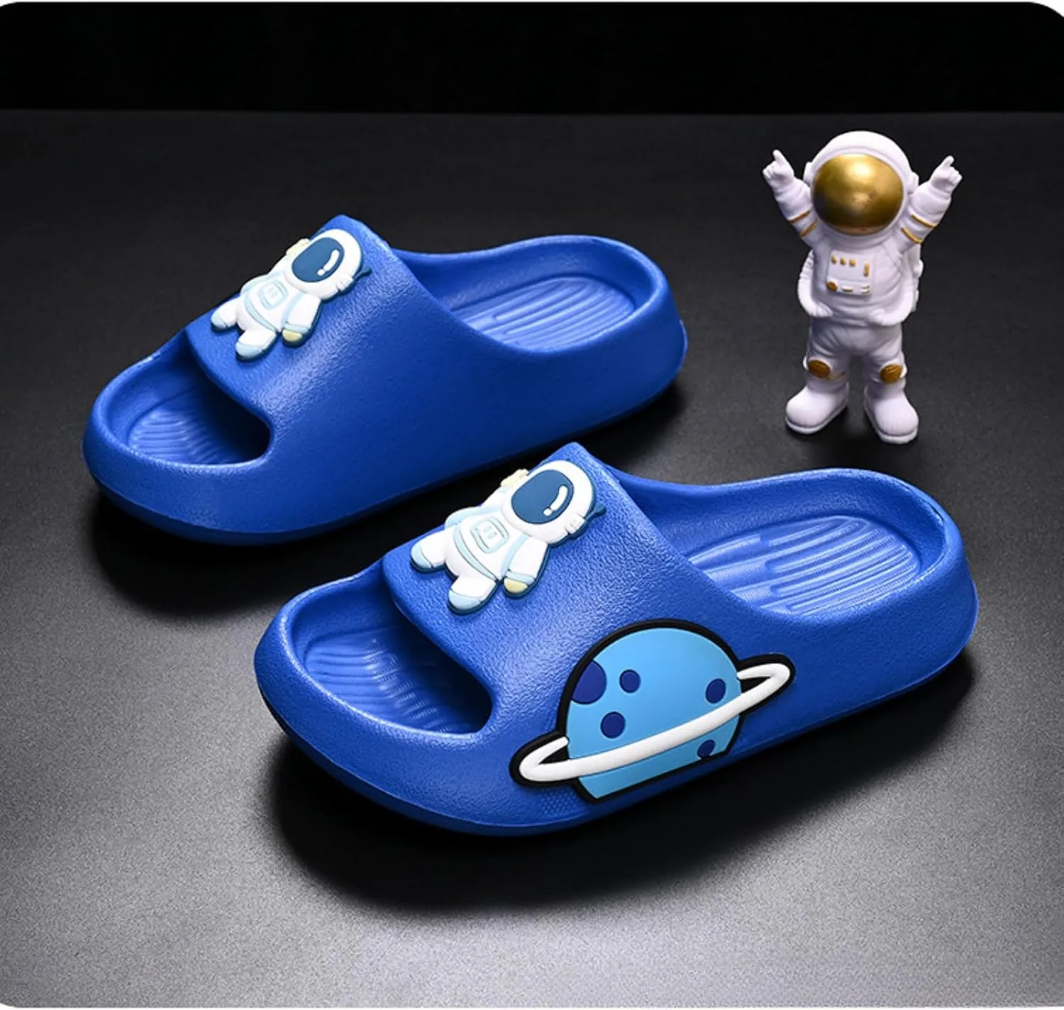 Women’s Astronaut Cosmos Sandals Space Planet Summer Slippers Blue Slides Cushioned Home Beach Indoor Outdoor Shower Shoes