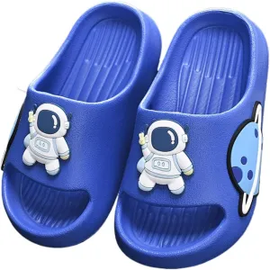 Women’s Astronaut Cosmos Sandals Space Planet Summer Slippers Blue Slides Cushioned Home Beach Indoor Outdoor Shower Shoes