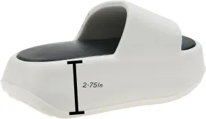 Women's EVA Round Open Toe Platform Cloud Pillow Slides Casual Slip On Comfort Lightweight Chunky Ultra Cushion House Slippers Summer Beach Walking Slide Sandals