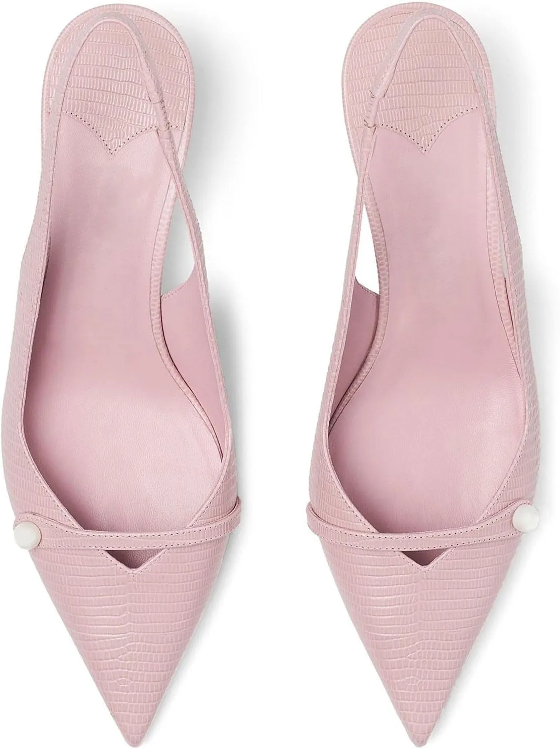 Women's Kitten Heel Pointed Toe Slingback Shoes Comfort Low Heel Slip On Patent/Embossed Leather Dress Pumps Fashion Pearl Party Casual Work Slingback Heels for Women