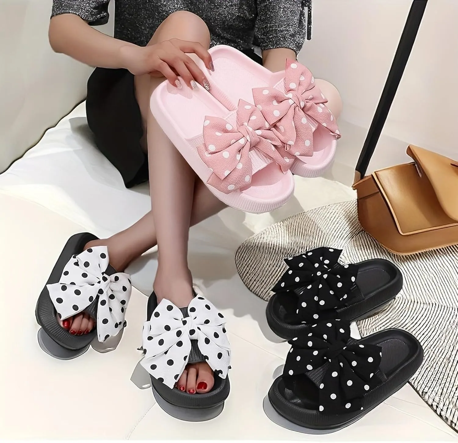 Womens Mens Cloud Slippers Pool Sliders Shower Shoes Beach Sandals Bathroom Slippers Thick Outsole Non Slip Comfy
