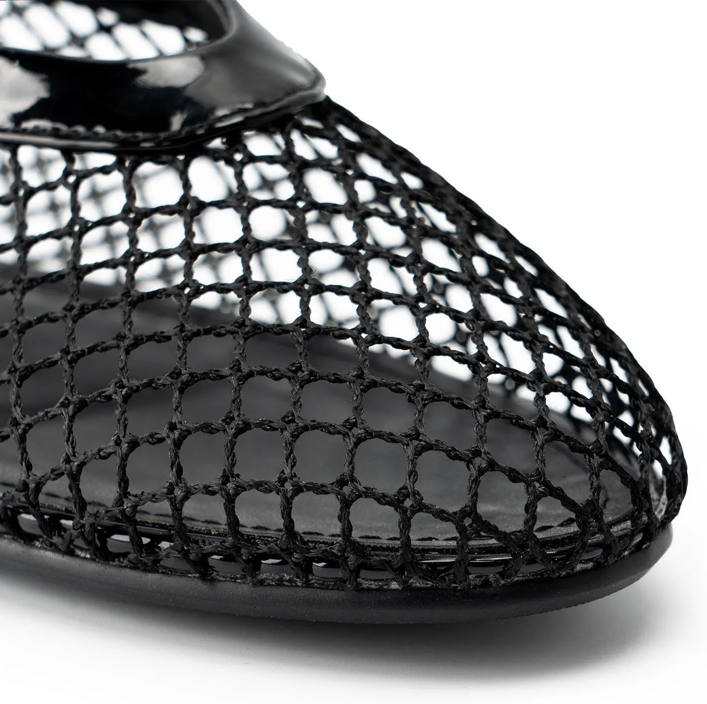 Women's Mesh Ballet Flats,Fishnet Ballerina Buckle Strap Shoes,Mary Jane Flats Casual Comfortable Daily Dress Shoes