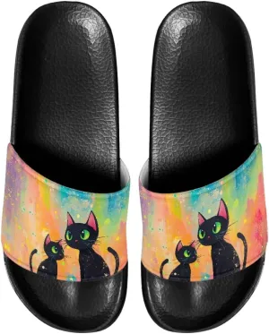 Women's Shower Slippers Indoor Bathroom Shoes Beach Sandals Summer Shoes Comfortable Cute Print Pillow Slippers