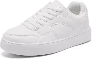 Women's Skateboard Shoes Fashion Casual Sneakers Low Top Lightweight Comfortable Lace-Up Leather Non Slip Shoe