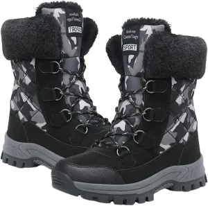 Women's Snow Boots Anti-Slip Outdoor Shoes Winter Snow Boots Warm Fur Lined Comfortable Shoes for Women