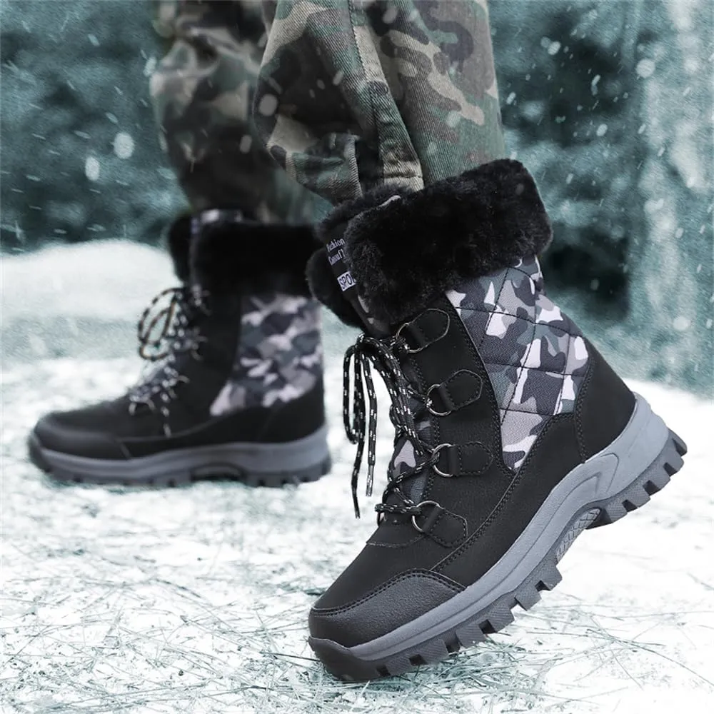 Women's Snow Boots Anti-Slip Outdoor Shoes Winter Snow Boots Warm Fur Lined Comfortable Shoes for Women