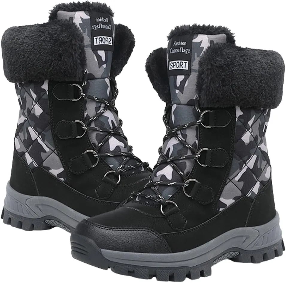 Women's Snow Boots Anti-Slip Outdoor Shoes Winter Snow Boots Warm Fur Lined Comfortable Shoes for Women