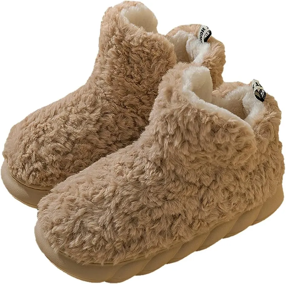 Womens Winter Boots, Soft Memory Foam Fuzzy House Ankle Platform Women Boots
