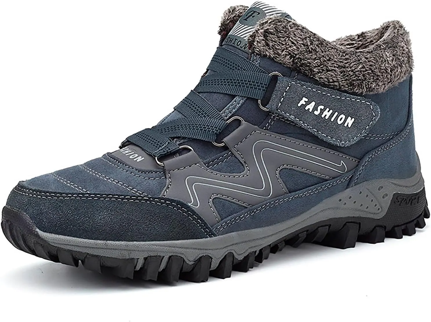 Womens Winter Snow Boots Warm Fur Lined Anti-Slip Ankle Booties Outdoor Walking Shoes Non-Slip Trekking Shoes