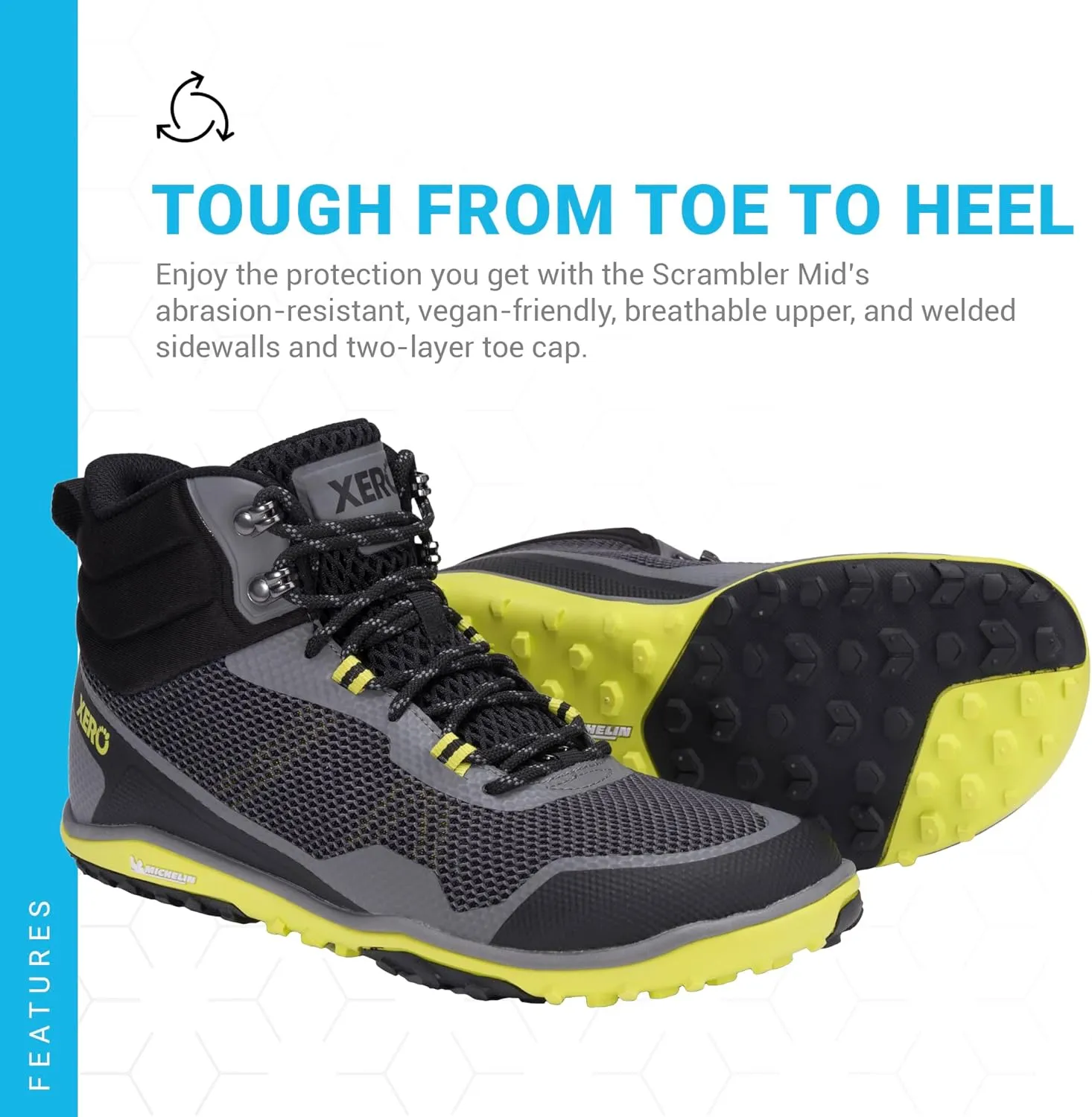 Xero Shoes Barefoot Hiking Shoes for Men | Scrambler Mid Hiking Boots | Zero Drop, Wide Toe Box, Minimalist Men's Hiking Shoes