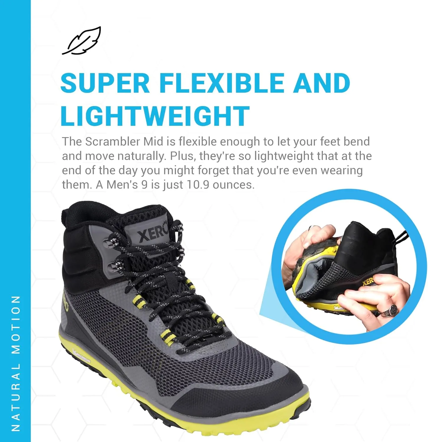 Xero Shoes Barefoot Hiking Shoes for Men | Scrambler Mid Hiking Boots | Zero Drop, Wide Toe Box, Minimalist Men's Hiking Shoes