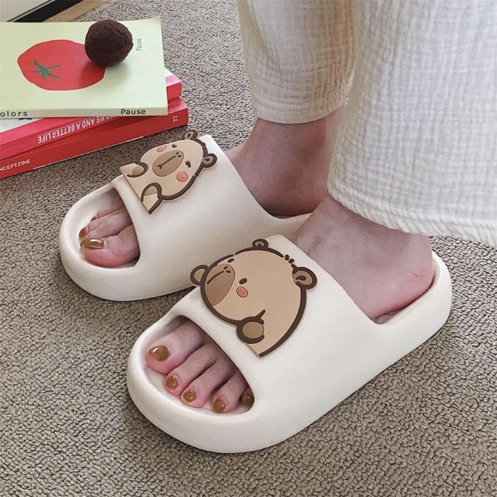 XIXITIAO Men's and Women's Capybara Slides,Cute Animal Capybara Slippers,Non Slip Quick Drying Shower Shoes,Summer Novelty Open Toe Slide