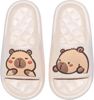 XIXITIAO Men's and Women's Capybara Slides,Cute Animal Capybara Slippers,Non Slip Quick Drying Shower Shoes,Summer Novelty Open Toe Slide