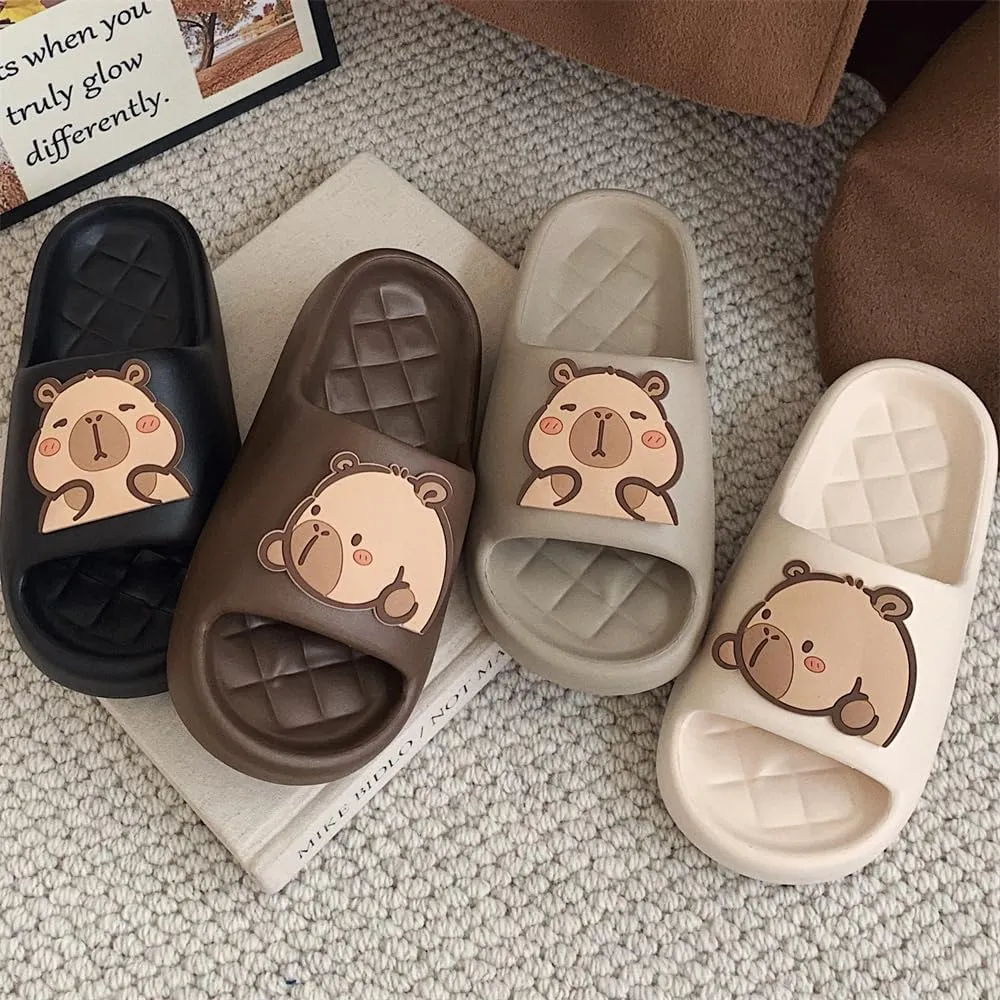 XIXITIAO Men's and Women's Capybara Slides,Cute Animal Capybara Slippers,Non Slip Quick Drying Shower Shoes,Summer Novelty Open Toe Slide