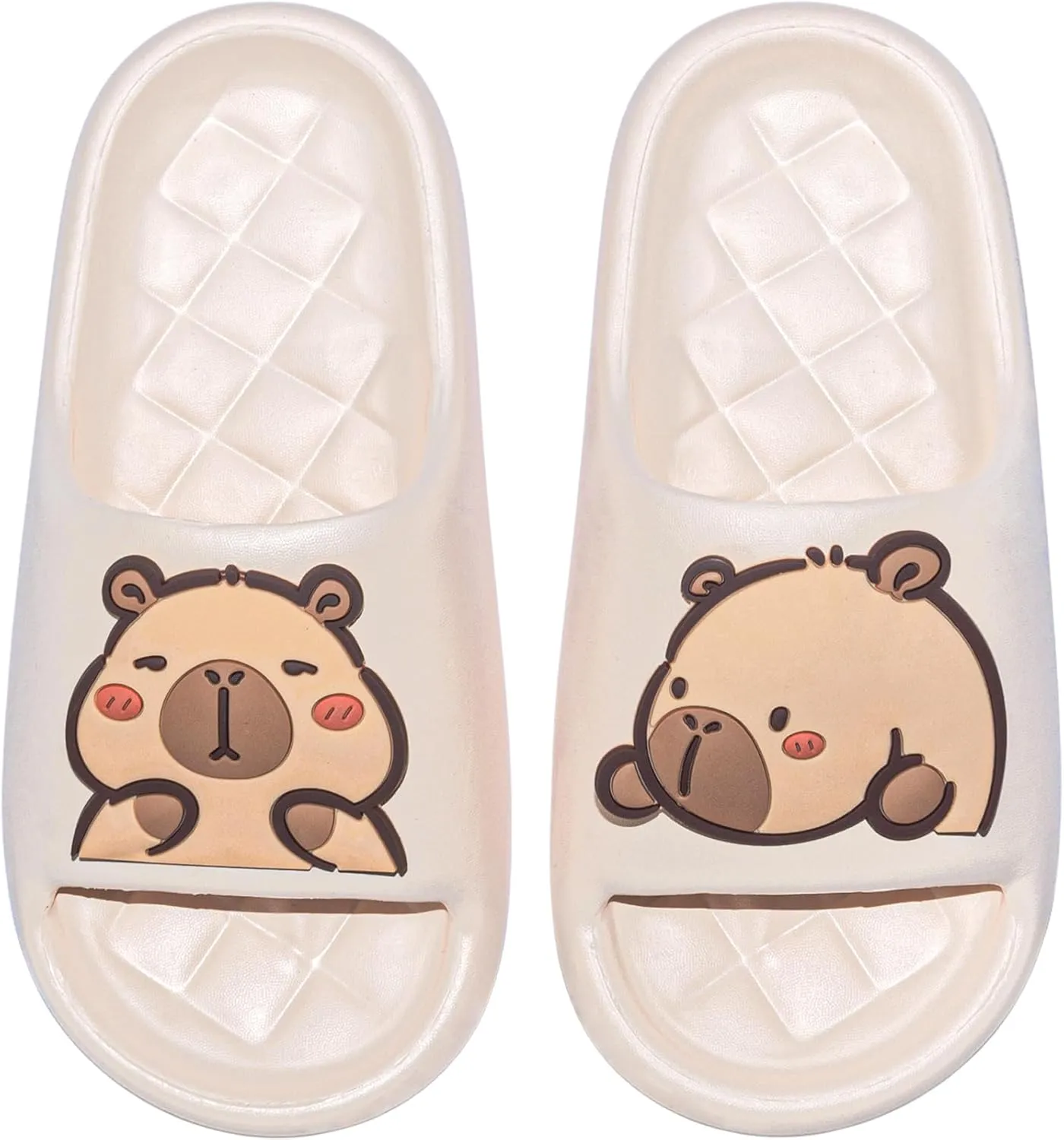 XIXITIAO Men's and Women's Capybara Slides,Cute Animal Capybara Slippers,Non Slip Quick Drying Shower Shoes,Summer Novelty Open Toe Slide