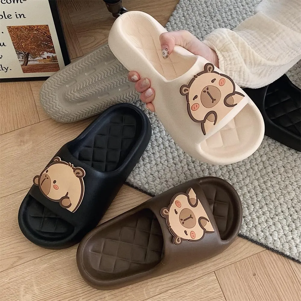 XIXITIAO Men's and Women's Capybara Slides,Cute Animal Capybara Slippers,Non Slip Quick Drying Shower Shoes,Summer Novelty Open Toe Slide