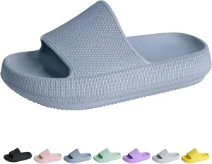 Youecci Cloud Slides for Kids丨Shower Slippers Bathroom Pool Sandals丨Boys Girls Comfy Thick Sole Slippers丨Summer Non-Slip Beach Shoes