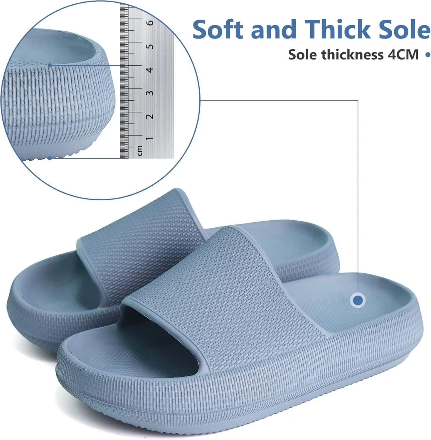 Youecci Cloud Slides for Kids丨Shower Slippers Bathroom Pool Sandals丨Boys Girls Comfy Thick Sole Slippers丨Summer Non-Slip Beach Shoes