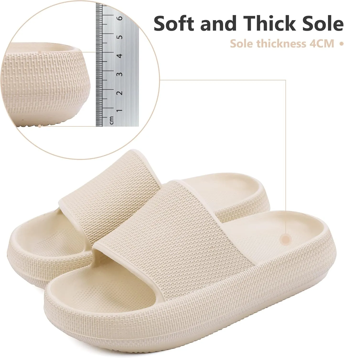 Youecci Cloud Slides for Kids丨Shower Slippers Bathroom Pool Sandals丨Boys Girls Comfy Thick Sole Slippers丨Summer Non-Slip Beach Shoes