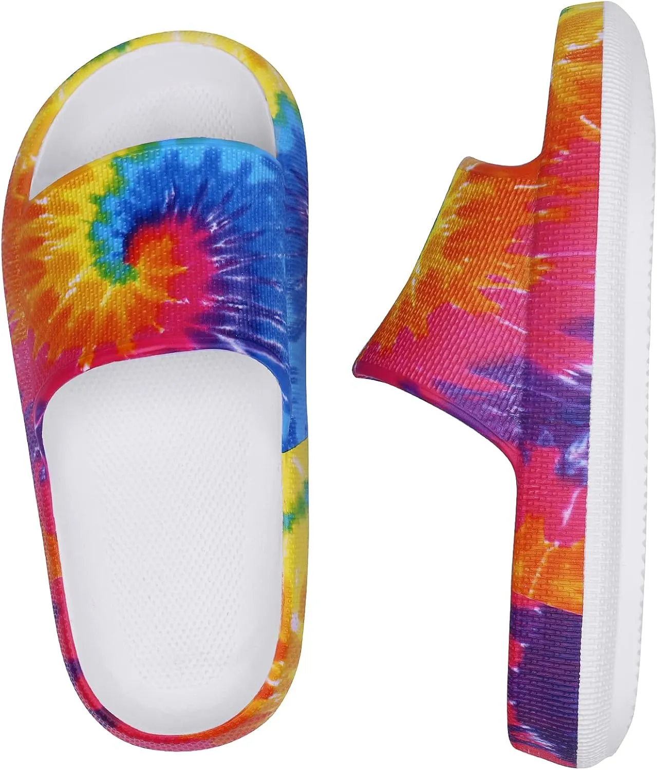 Youecci Cloud Slides for Kids丨Shower Slippers Bathroom Pool Sandals丨Boys Girls Comfy Thick Sole Slippers丨Summer Non-Slip Beach Shoes
