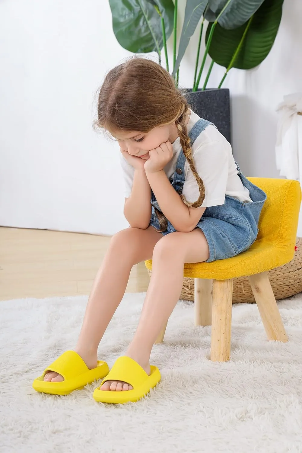 Youecci Cloud Slides for Kids丨Shower Slippers Bathroom Pool Sandals丨Boys Girls Comfy Thick Sole Slippers丨Summer Non-Slip Beach Shoes