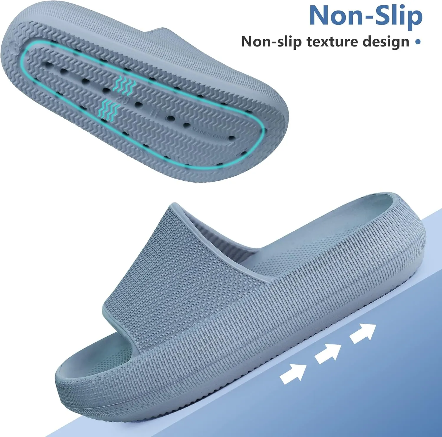 Youecci Cloud Slides for Kids丨Shower Slippers Bathroom Pool Sandals丨Boys Girls Comfy Thick Sole Slippers丨Summer Non-Slip Beach Shoes