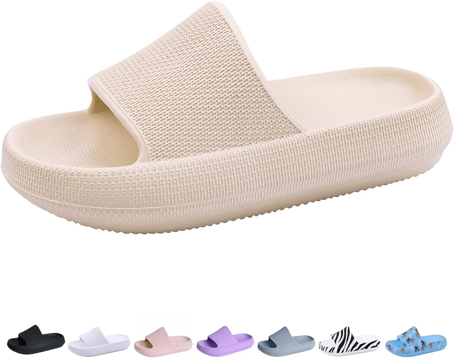 Youecci Cloud Slides for Kids丨Shower Slippers Bathroom Pool Sandals丨Boys Girls Comfy Thick Sole Slippers丨Summer Non-Slip Beach Shoes