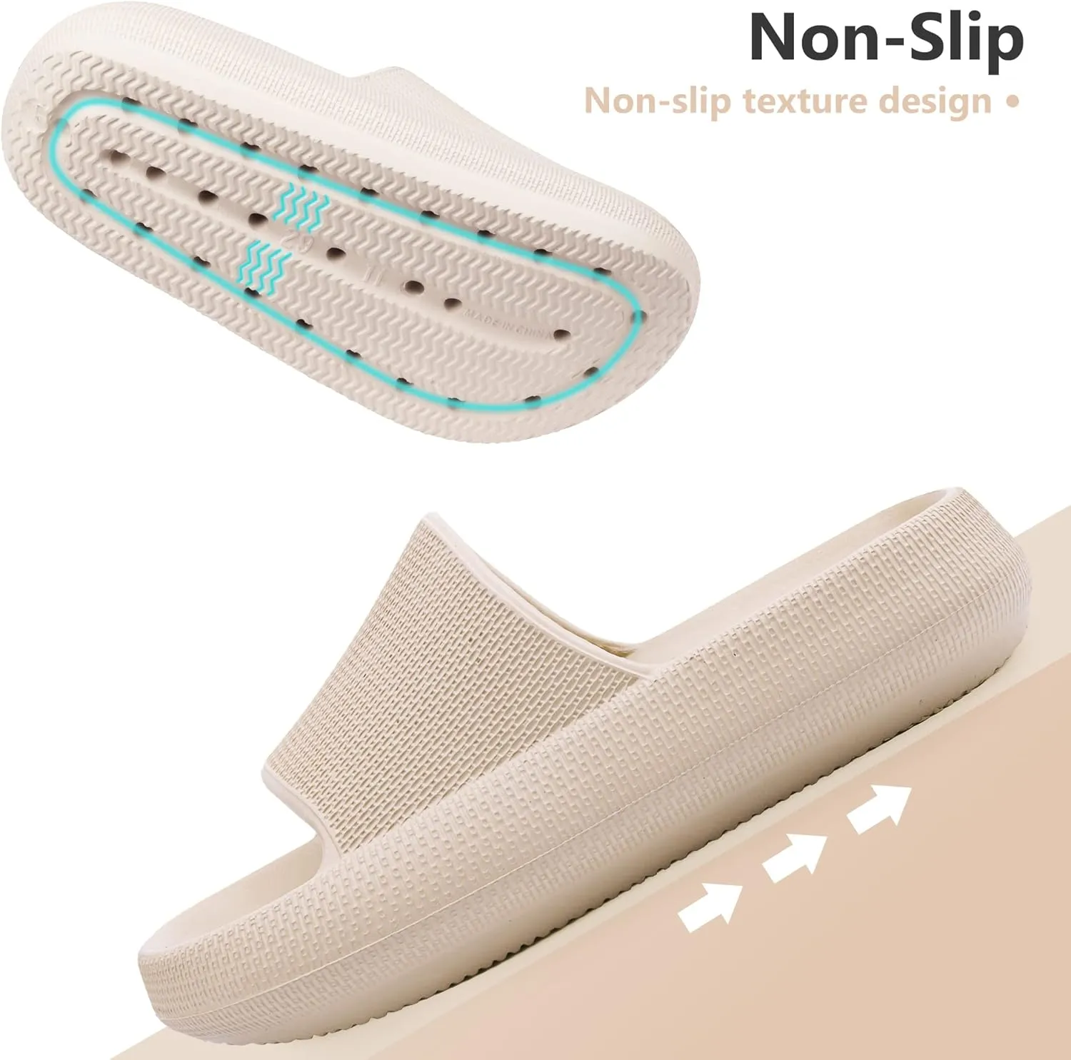 Youecci Cloud Slides for Kids丨Shower Slippers Bathroom Pool Sandals丨Boys Girls Comfy Thick Sole Slippers丨Summer Non-Slip Beach Shoes
