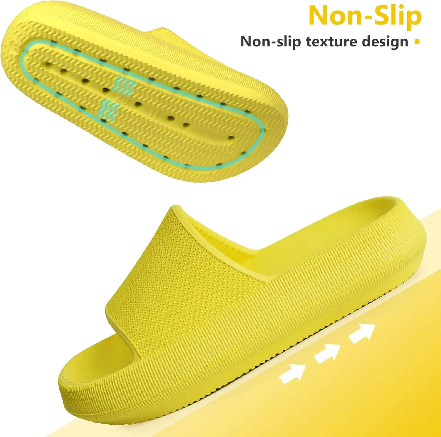 Youecci Cloud Slides for Kids丨Shower Slippers Bathroom Pool Sandals丨Boys Girls Comfy Thick Sole Slippers丨Summer Non-Slip Beach Shoes