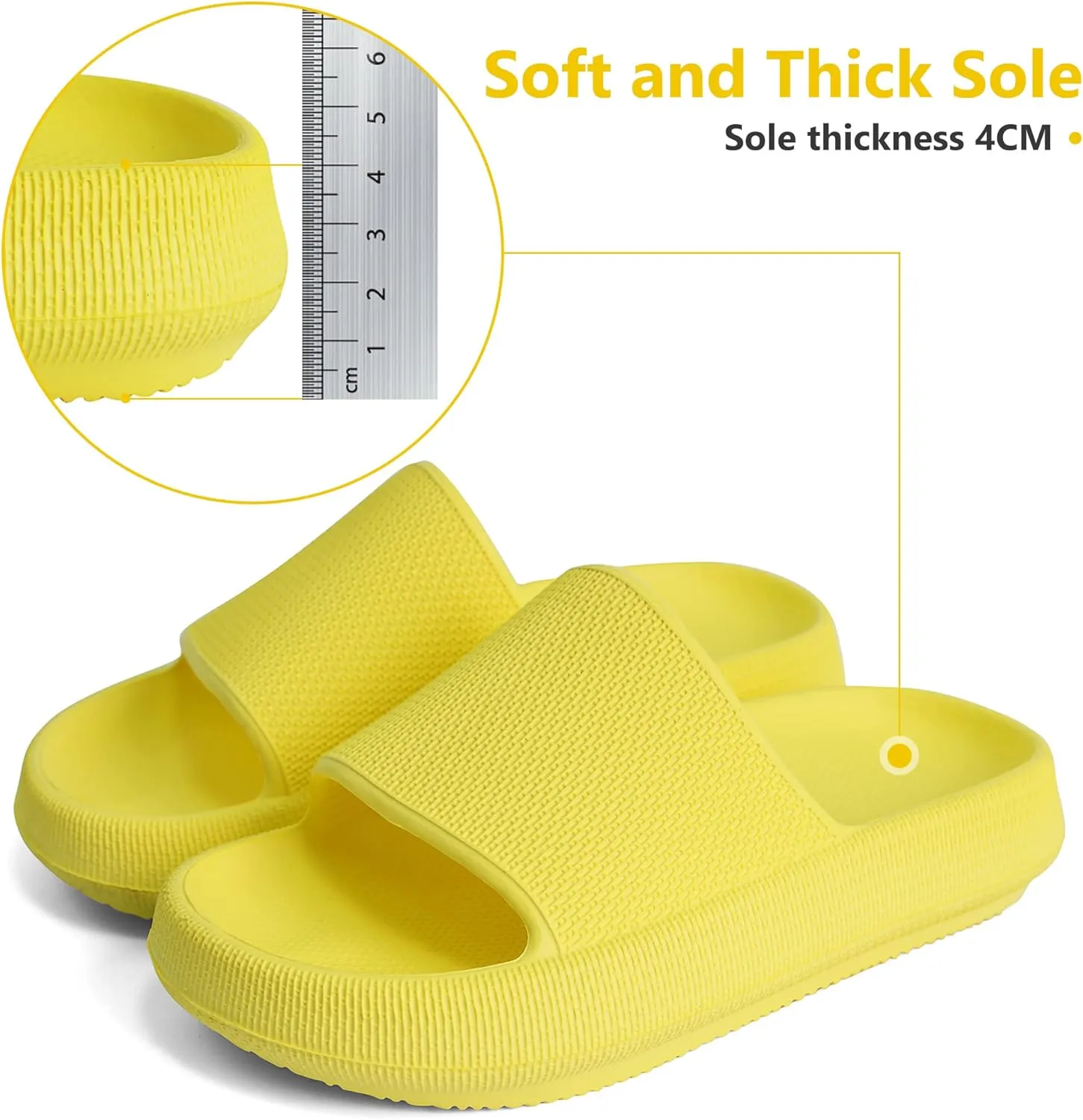 Youecci Cloud Slides for Kids丨Shower Slippers Bathroom Pool Sandals丨Boys Girls Comfy Thick Sole Slippers丨Summer Non-Slip Beach Shoes