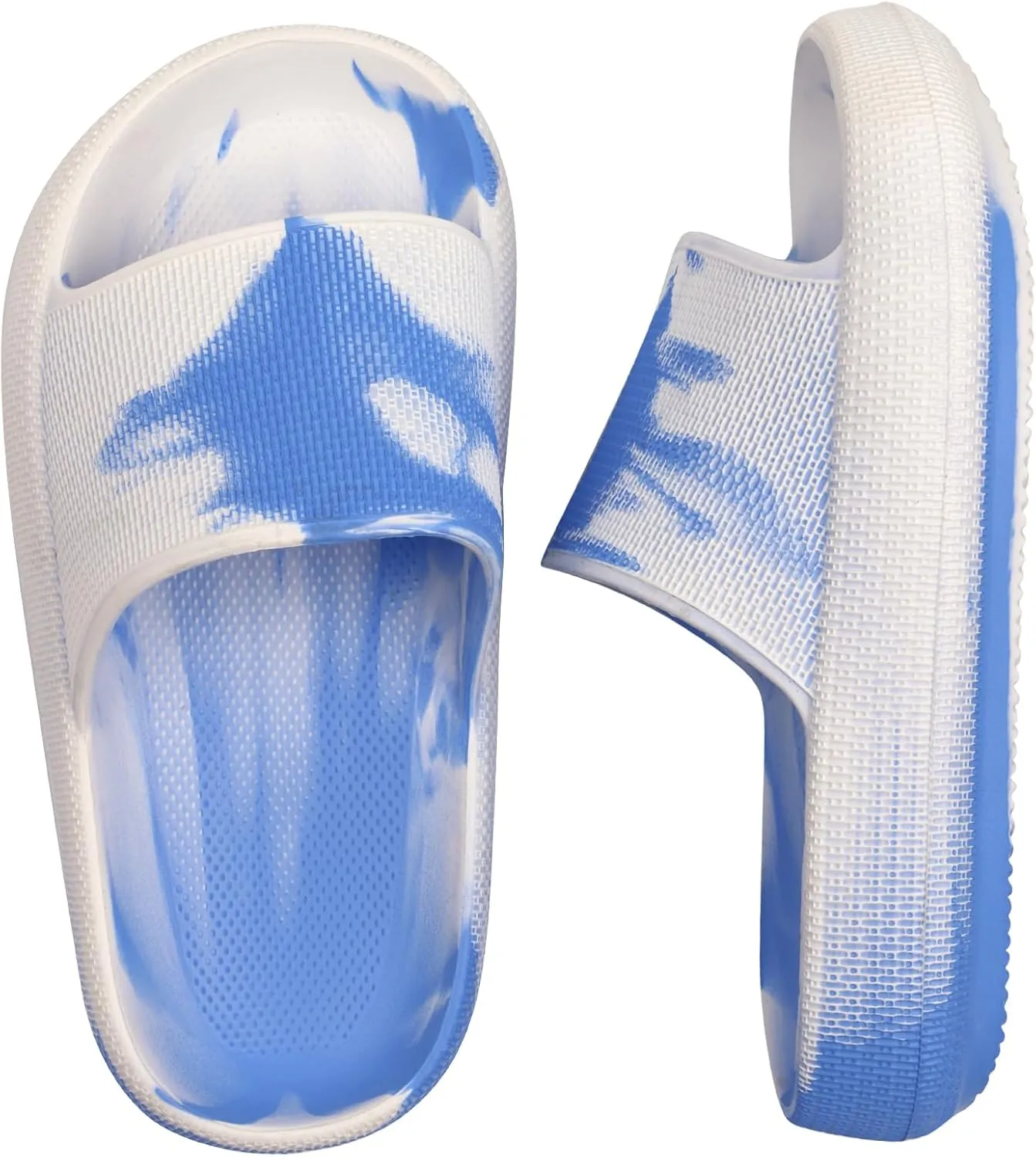 Youecci Cloud Slides for Kids丨Shower Slippers Bathroom Pool Sandals丨Boys Girls Comfy Thick Sole Slippers丨Summer Non-Slip Beach Shoes