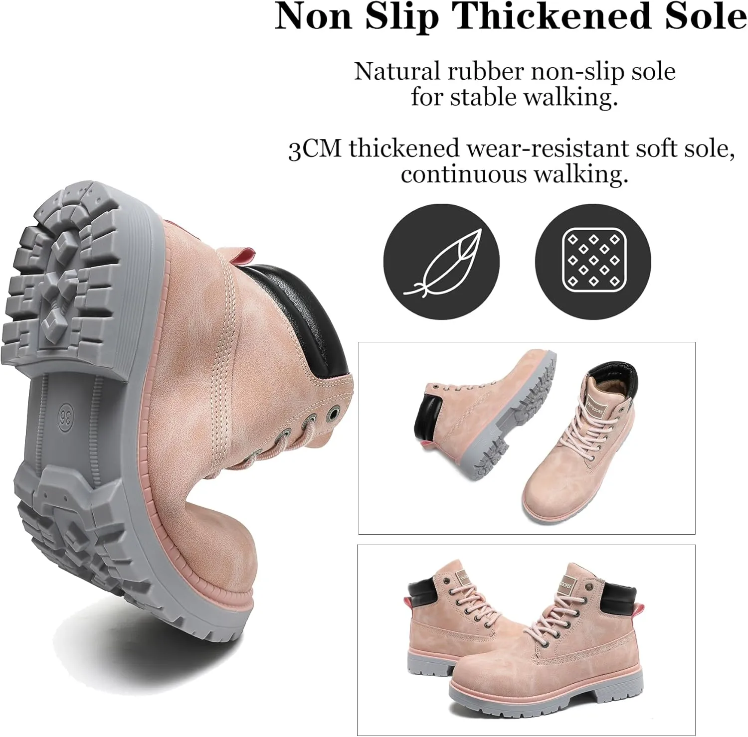 ZEENXIUYA Women's Hiking Boots Men's Chukka Boots Non-slip Outdoor Casual Boot Waterproof Lightweight Comfortable Ankle Lace Up Booties