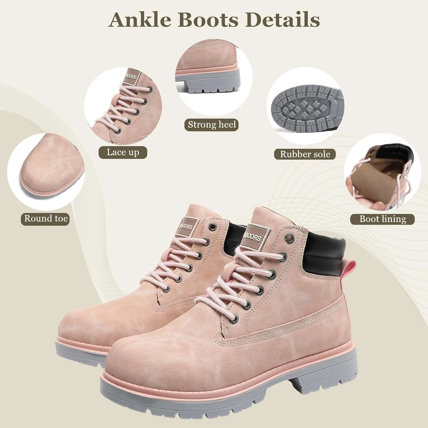 ZEENXIUYA Women's Hiking Boots Men's Chukka Boots Non-slip Outdoor Casual Boot Waterproof Lightweight Comfortable Ankle Lace Up Booties