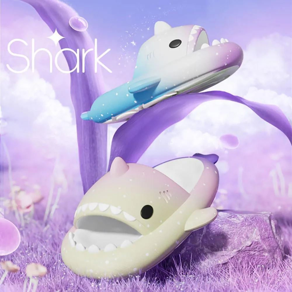 Zureto Shark Slides Slippers, Novelty Cloud Shark Slippers, Anti-Slip Quick Drying Shark Sliders, EVA Starlight Shark